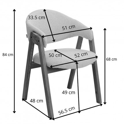 Chaise avec accoudoirs Julius crème Kare Design