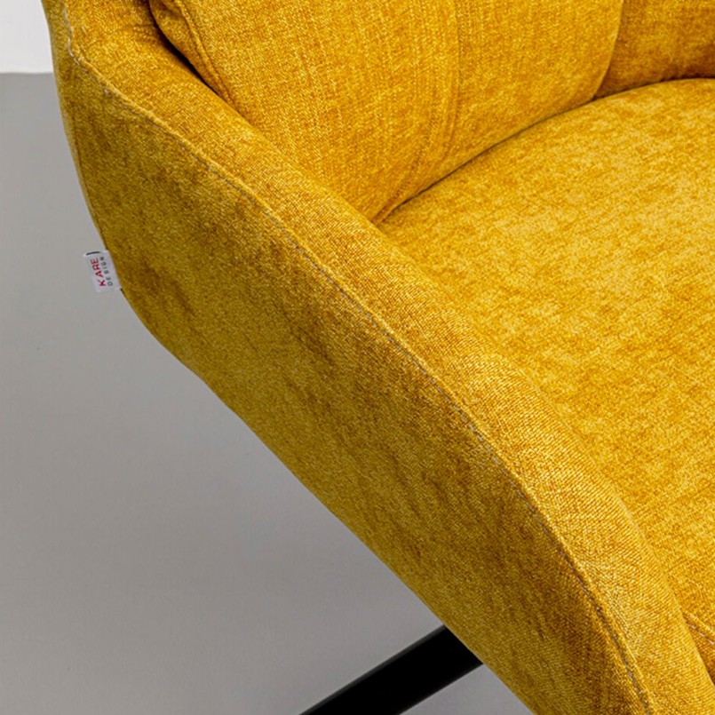 Chaise avec accoudoirs pivotante jaune - Molly - Kare Design