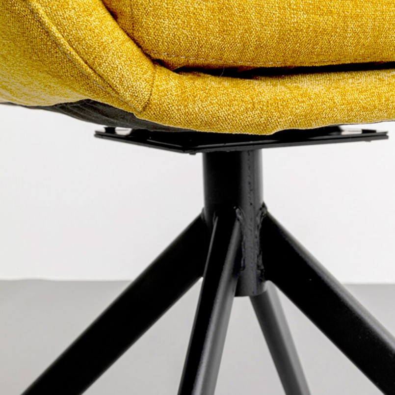 Chaise avec accoudoirs pivotante jaune - Molly - Kare Design