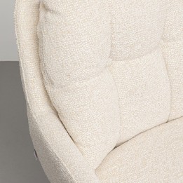 Draaibare fauteuil in crème geweven stof - Molly - Kare Design