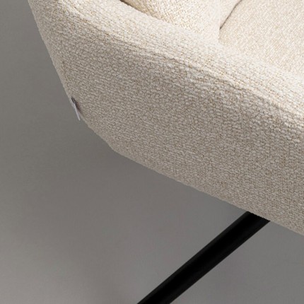 Chaise avec accoudoirs pivotante Molly crème Kare Design