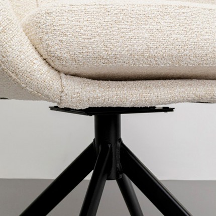 Draaistoel met armleuningen Molly creme Kare Design