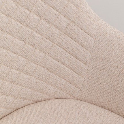 Draaistoel met armleuningen Coco creme en eik Kare Design