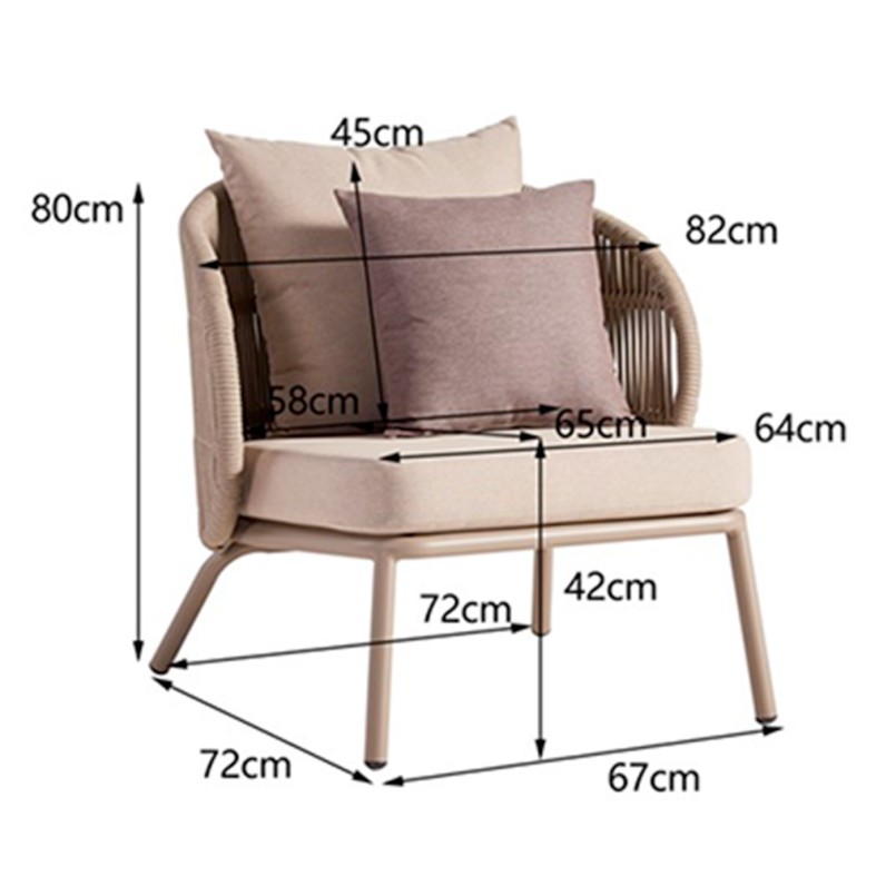 Salon de jardin beige 4/5 places - Sicily - Kare Design