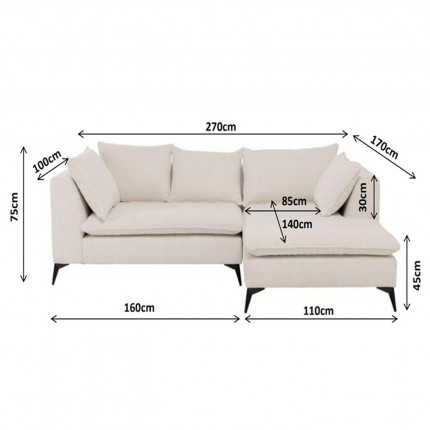 Corner Sofa Jimmy cream right Kare Design