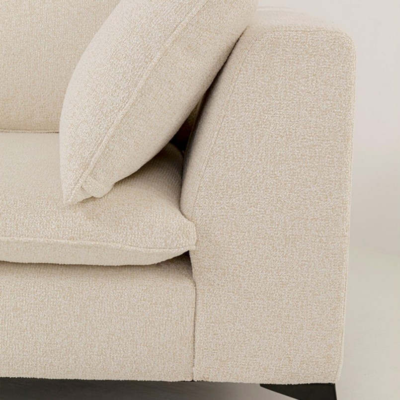 Canapé d'angle en tissu tressé beige - Jimmy - Kare Design