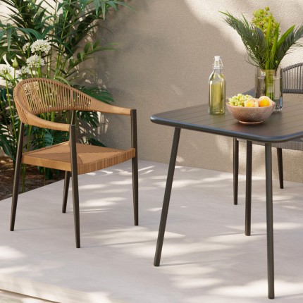 Chaise de jardin avec accoudoirs Palma nature Kare Design