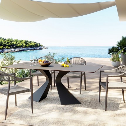 Tuinstoel met armleuningen Palma grijs Kare Design