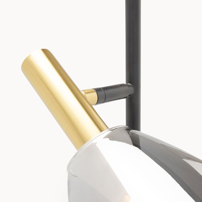 Lampe en acier noir et verre - Fari - Kare Design