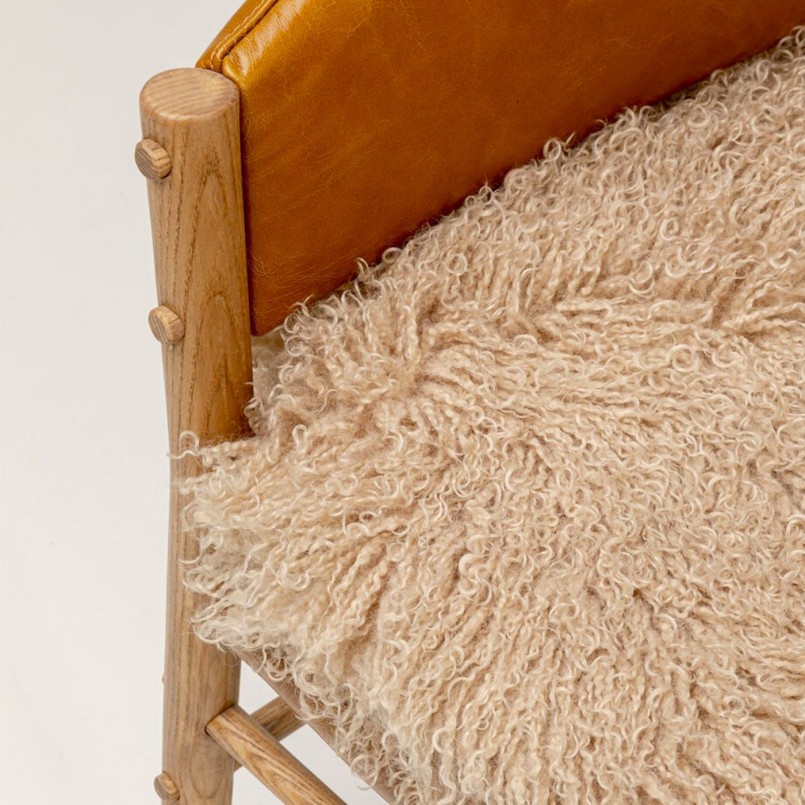 Chaise avec accoudoirs en cuir - Halva - Kare Design