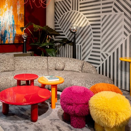 Tabouret Plushy orange Kare Design