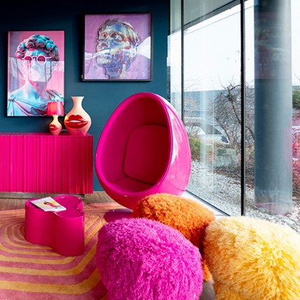 Kruk Plushy geel Kare Design