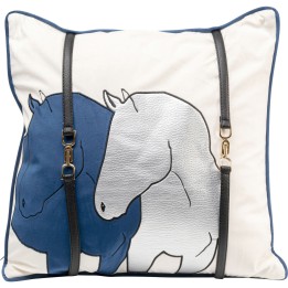 Coussin Horse Date bleu 45x45cm