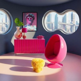 Fauteuil pivotant Eye Ball fuchsia