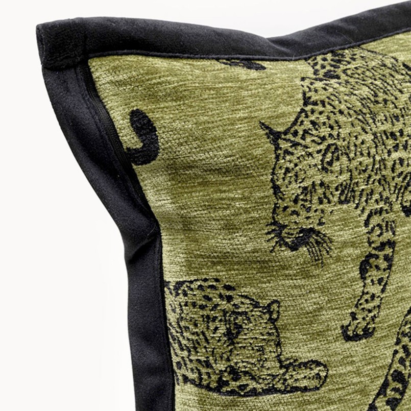Coussin vert léopards - Kare Design