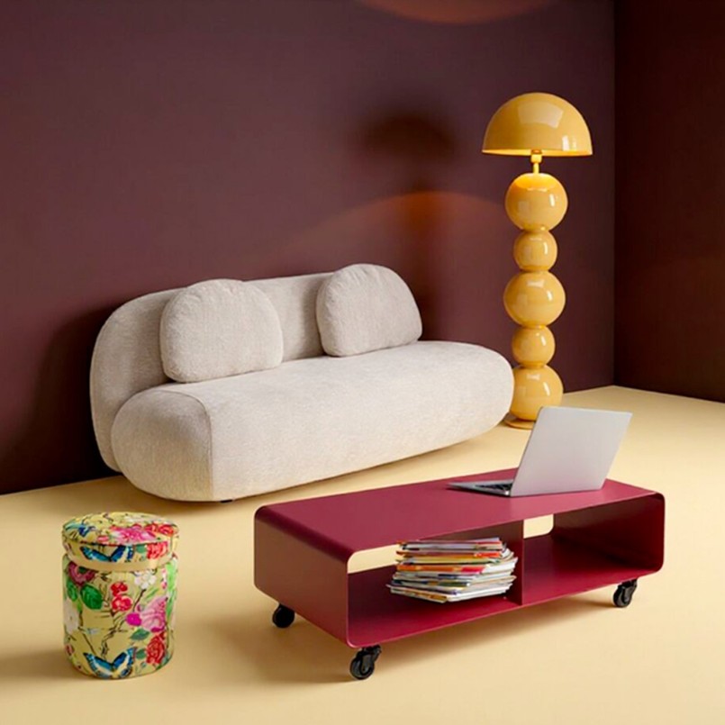 Meuble TV en acier violet à roulettes - Lounge - Kare Design