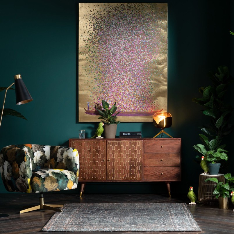 Tableau romantique doré - Touched Flower Boat - Kare Design