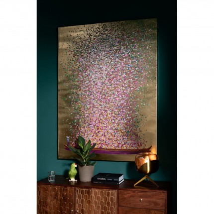 Picture Touched Flower Boat 120x160cm gold and pink Kare Design