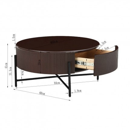 Coffee Table Riffle Ø80cm Kare Design