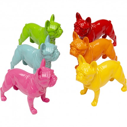 Déco chiens debout multicolores set de 6 Kare Design