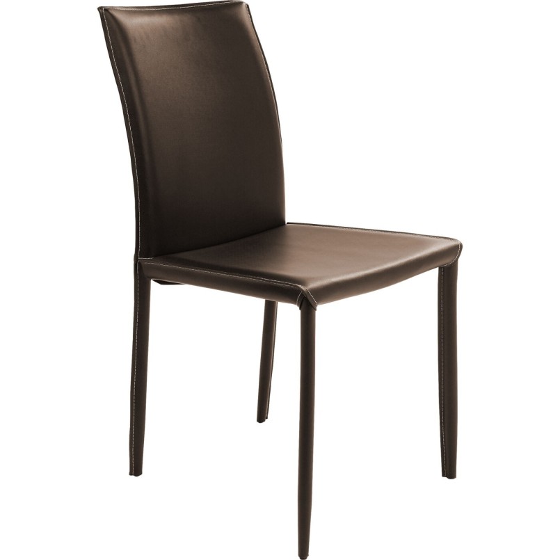 Brown leather chair - Milano - Kare Design