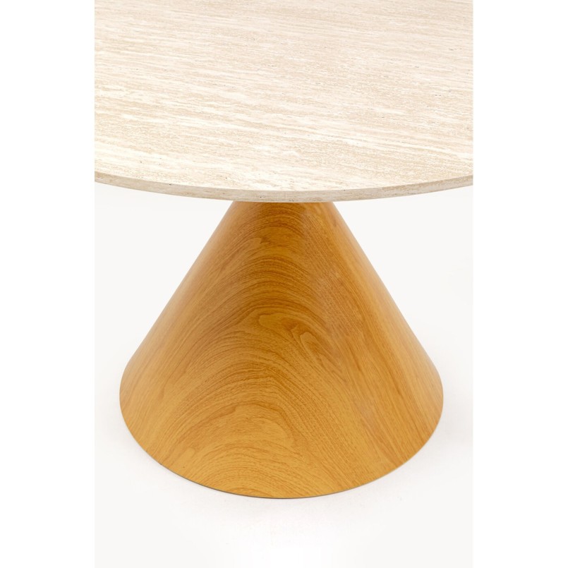 Table Cono Travertin chêne Ø120cm