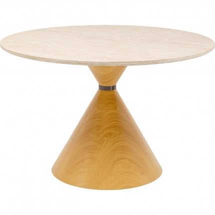 Table Cono Travertino Ø120cm oak Kare Design