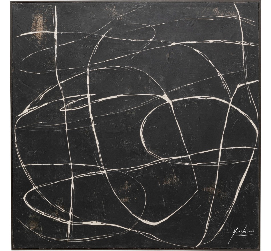 Tableau Sketch 120x120cm noir Kare Design