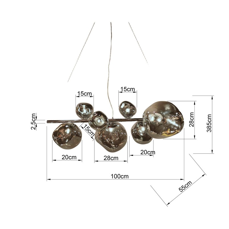 Hanglamp Burbuja chroom Kare Design