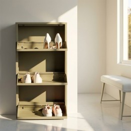 Casier à chaussures vert kaki 3 tiroirs - Caruso - Kare Design
