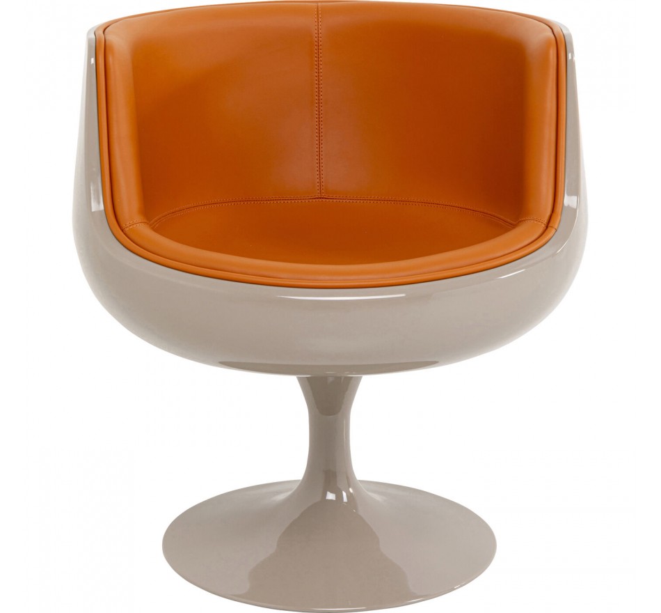 Fauteuil pivotant Club orange Kare Design