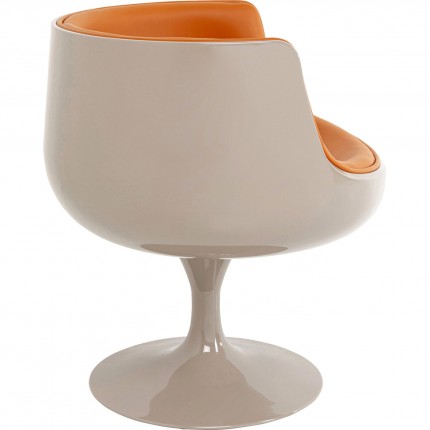 Fauteuil pivotant Club orange Kare Design