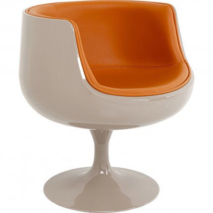 Fauteuil pivotant Club orange Kare Design