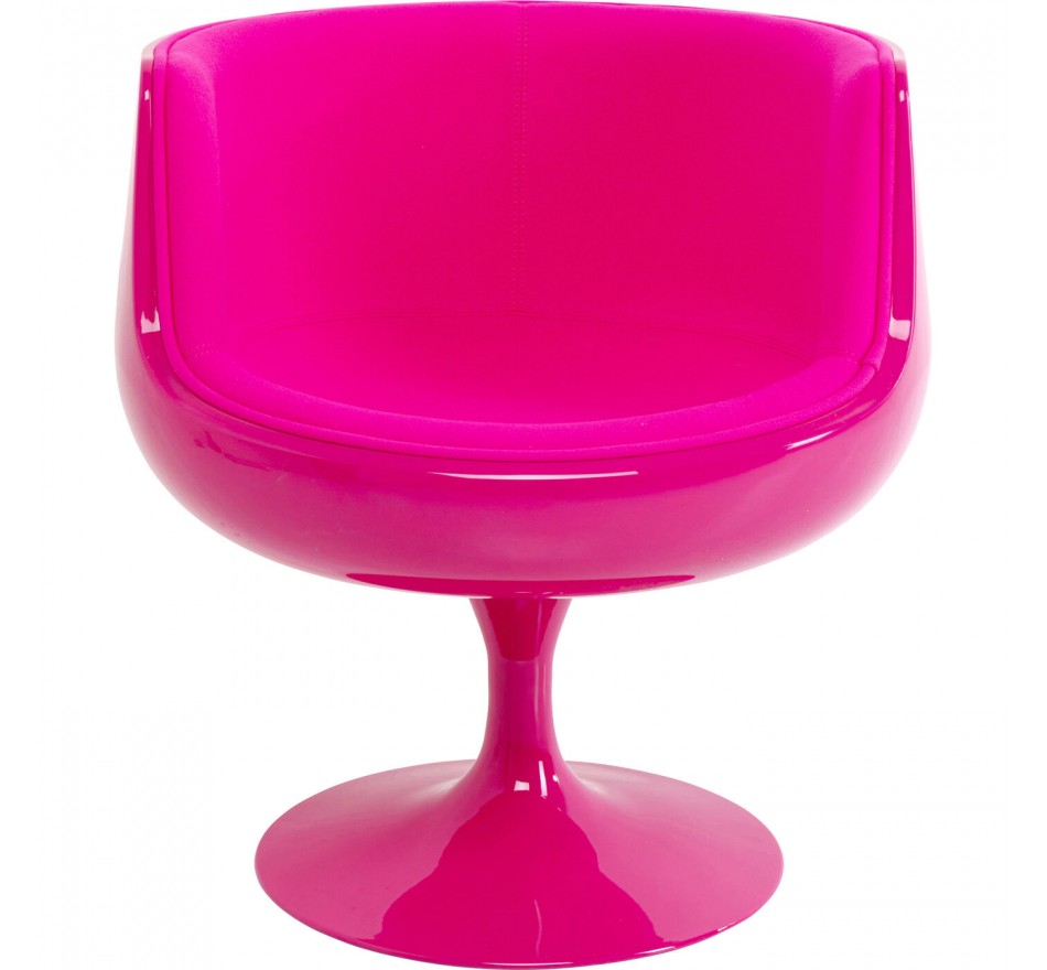 Fauteuil pivotant Club rose Kare Design
