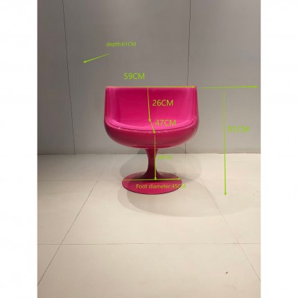 Fauteuil pivotant Club rose Kare Design