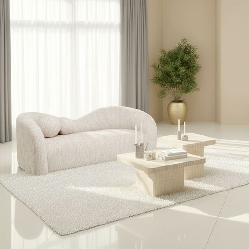Table basse carrée imitation pierre - Travertino - Kare Design