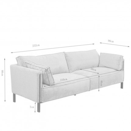 Canapé Victor 3 places beige Kare Design