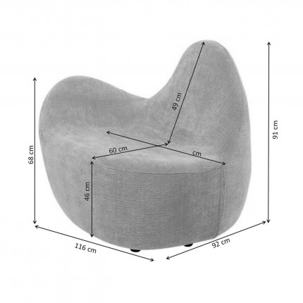 Armchair Glow Wave cream Kare Design