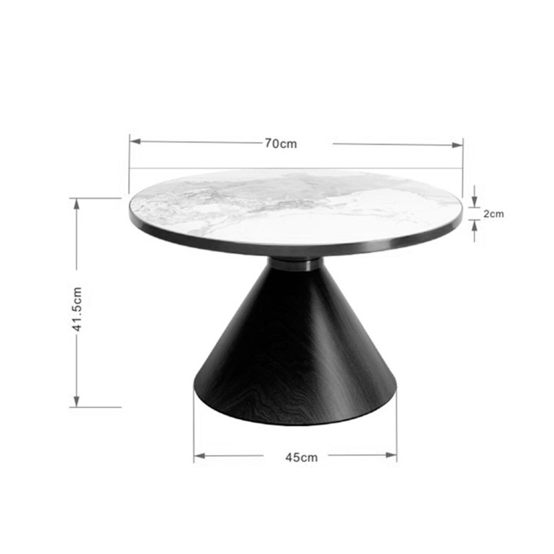Ronde salontafel in wit steengoed en houteffect - Cono - Kare Design