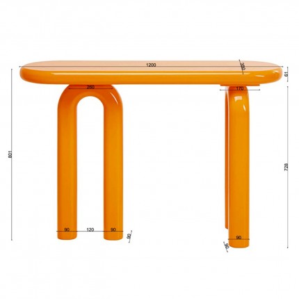 Console Eliano 120x35cm orange Kare Design