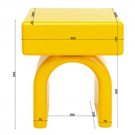 Nightstand Eliano 1 drawer yellow Kare Design