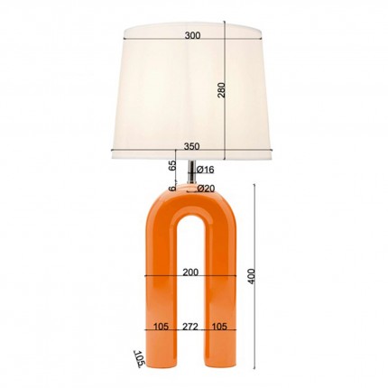 Table Lamp Eliano 53cm orange Kare Design