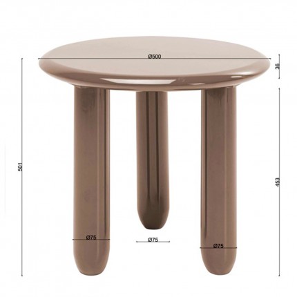 Bijzettafel Eliano Ø50cm mokka Kare Design