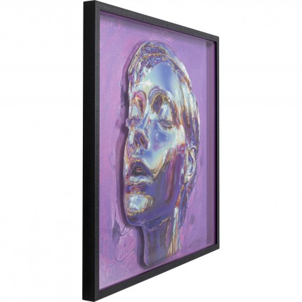 Tableau Frame visage violet 90x90cm Kare Design