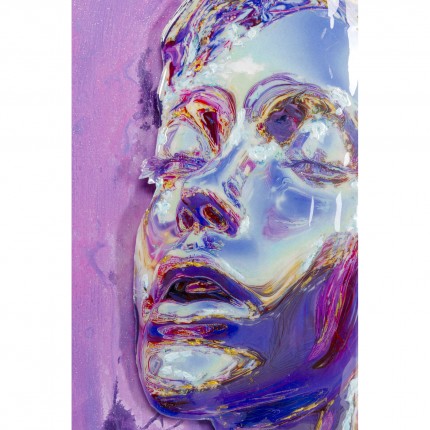 Schilderij paars gezicht 90x90cm Kare Design