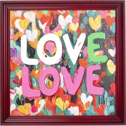 Tableau encadré Love Love 80x80cm