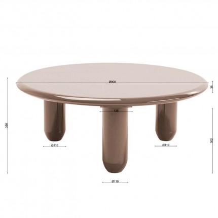 Salontafel Eliano Ø90cm mokka Kare Design