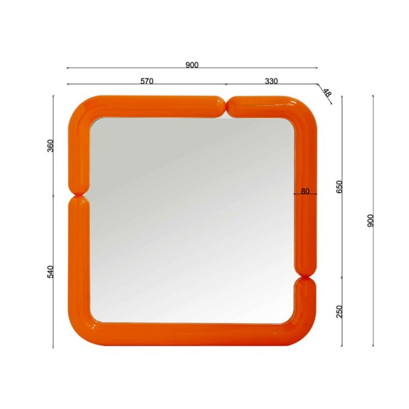 Miroir carré orange - Eliano - Kare Design