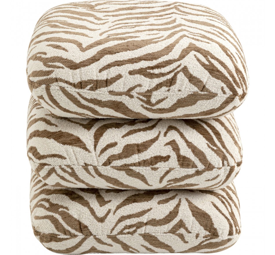 Tabouret pivotant Pepino 45x45cm tigre marron Kare Design