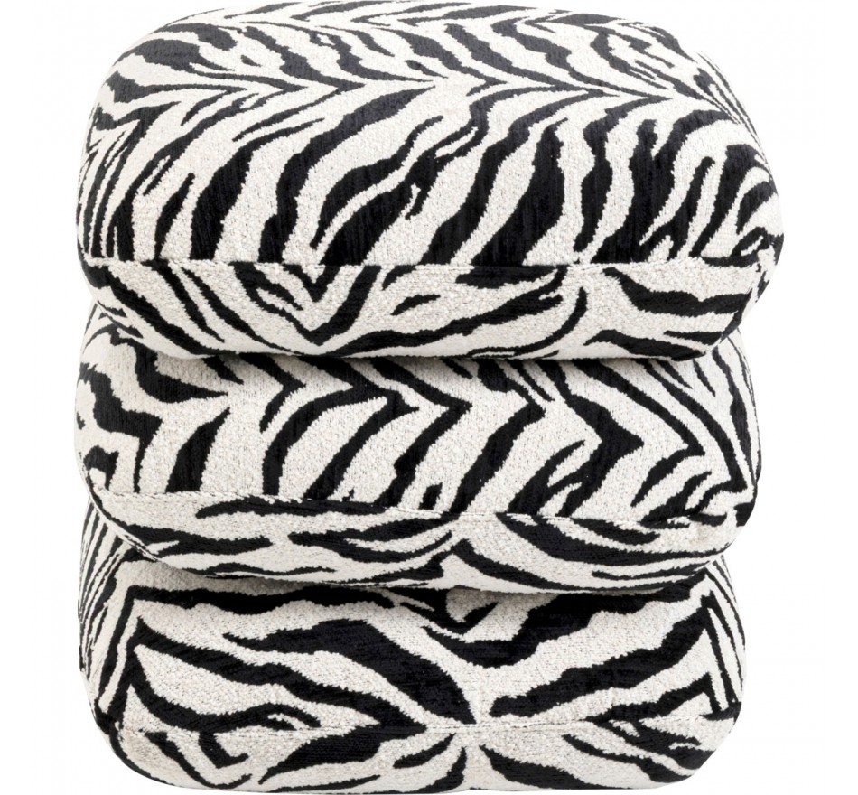 Draaikruk Pepino 45x45cm tijger zwart Kare Design